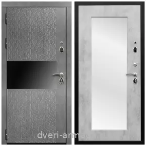 Входные двери МДФ с двух сторон, Дверь входная Армада Престиж Черная шагрень МДФ 16 мм Штукатурка графит / МДФ 16 мм ФЛЗ-пастораль, Бетон светлый