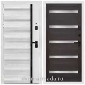 Входные двери со вставками, Дверь входная Армада Каскад WHITE МДФ 10 мм / МДФ 16 мм СБ-14 Эковенге стекло белое