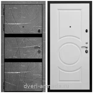 Одностворчатые входные двери, Дверь входная Армада Престиж Черная шагрень МДФ 16 мм Торос графит / МДФ 16 мм МС-100 Белый матовый
