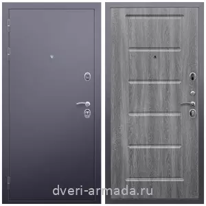 Офисные, Дверь входная Армада Люкс Антик серебро / МДФ 16 мм ФЛ-39 Дуб Филадельфия графит