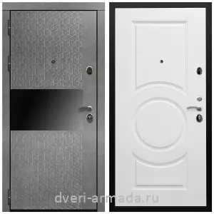 Двери оптом, Металлическая дверь входная Армада Престиж Черная шагрень МДФ 16 мм Штукатурка графит / МДФ 16 мм МС-100 Белый матовый