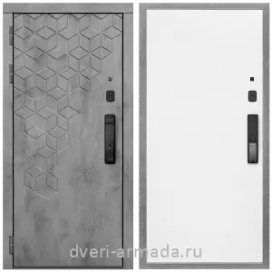 Входные двери МДФ с двух сторон, Дверь входная Армада Квадро МДФ 16 мм Kaadas K9 / МДФ 10 мм Гладкая белый матовый