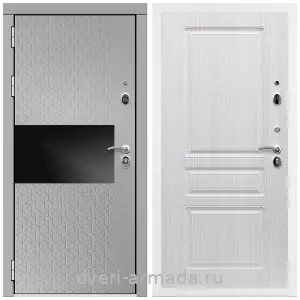 Входные двери с двумя петлями, Дверь входная Армада Престиж Белая шагрень МДФ 16 мм Милк рикамо софт / МДФ 16 мм ФЛ-243 Дуб беленый
