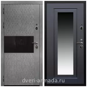 Одностворчатые входные двери, Дверь входная Армада Престиж Черная шагрень МДФ 16 мм Штукатурка графит / МДФ 16 мм ФЛЗ-120 Венге