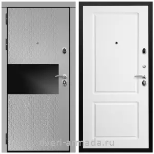 Входные двери Колизей, Дверь входная Армада Престиж Черная шагрень МДФ 16 мм Милк рикамо софт / МДФ 16 мм ФЛ-117 Белый матовый