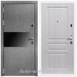 Входные двери с двумя петлями, Дверь входная Армада Престиж Белая шагрень МДФ 16 мм Штукатурка графит / ФЛ-243 Дуб беленый
