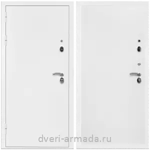 С порошковым напылением, Дверь входная Армада Оптима Белая шагрень / МДФ 10 мм Гладкая Белый матовый