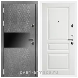 Входные двери 2050 мм, Дверь входная Армада Престиж Белая шагрень МДФ 16 мм Штукатурка графит / ФЛ-243 Белый матовый