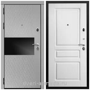 Двери оптом, Металлическая дверь входная Армада Престиж Черная шагрень МДФ 16 мм Милк рикамо софт / МДФ 16 мм ФЛ-243 Ясень белый