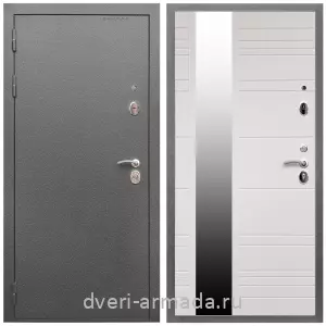 Темные входные двери, Дверь входная Армада Оптима Антик серебро / МДФ 16 мм ФЛЗ-Сити Белый матовый
