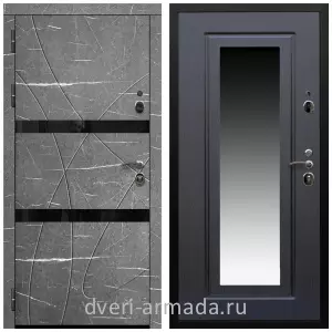 Входные двери с двумя петлями, Дверь входная Армада Престиж Черная шагрень МДФ 16 мм Торос графит / МДФ 16 мм ФЛЗ-120 Венге