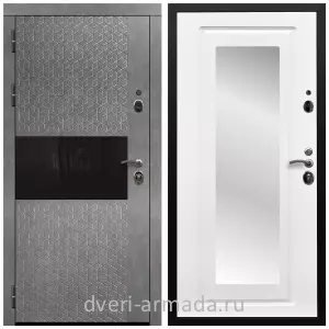 Входные двери МДФ с двух сторон, Дверь входная Армада Престиж Черная шагрень МДФ 16 мм Штукатурка графит / ФЛЗ-120 Ясень белый