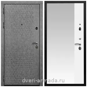 Входные двери 960 мм, Дверь входная Армада Престиж Черная шагрень МДФ 16 мм Штукатурка графит ФЛС - 502 / МДФ 16 мм ФЛЗ Панорама-1 Белый матовый