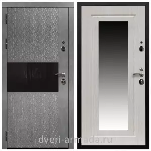 Входные двери МДФ с двух сторон, Дверь входная Армада Престиж Черная шагрень МДФ 16 мм Штукатурка графит / МДФ 16 мм ФЛЗ-120 Дуб белёный