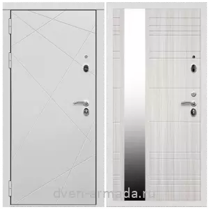 Двери МДФ для квартиры, Дверь входная Армада Тесла МДФ 16 мм / МДФ 16 мм ФЛЗ-Сити Сандал белый