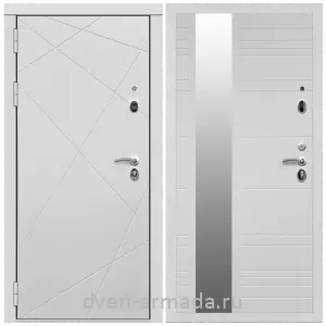 Входные двери 960 мм, Дверь входная Армада Тесла МДФ 16 мм / МДФ 16 мм ФЛЗ-Сити Белый матовый