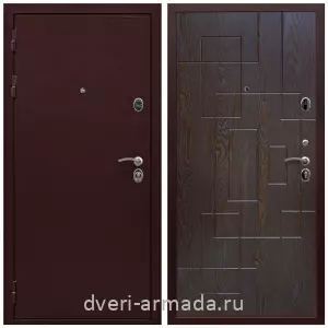 Входные двери толщиной 1.85 мм, Дверь входная Армада Престиж 2 Антик медь / МДФ 16 мм ФЛ-57 Дуб шоколад