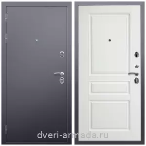 Входные двери МДФ для офиса, Дверь входная Армада Люкс Антик серебро / МДФ 16 мм ФЛ-243 Белый матовый