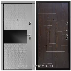 Двери МДФ для квартиры, Дверь входная Армада Престиж Черная шагрень МДФ 16 мм Милк рикамо софт / МДФ 16 мм ФЛ-57 Дуб шоколад