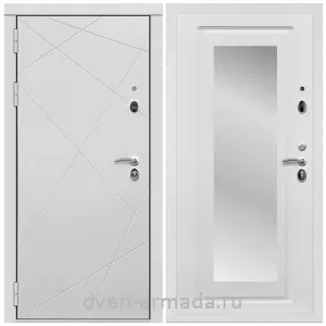 Правые входные двери, Дверь входная Армада Тесла МДФ 16 мм / МДФ 16 мм ФЛЗ-120 Ясень белый