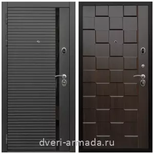 Двери МДФ для квартиры, Дверь входная Армада Престиж Черная шагрень МДФ 16 мм ФЛС-550/ МДФ 16 мм ОЛ-39 Эковенге