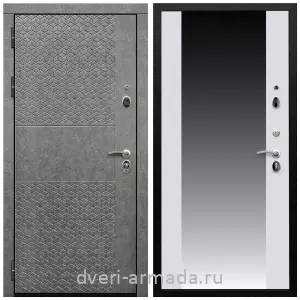 Двери оптом, Металлическая дверь входная Армада Престиж Черная шагрень МДФ 16 мм Штукатурка графит ФЛС - 502 / МДФ 16 мм СБ-16 Белый матовый