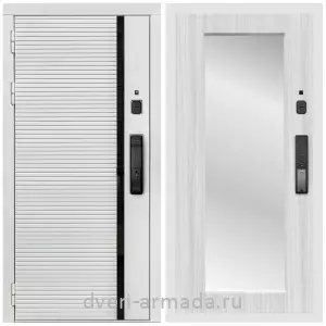 Красивые входные двери, Умная входная смарт-дверь Армада Каскад WHITE МДФ 10 мм Kaadas K9 / МДФ 16 мм ФЛЗ-Пастораль, Сандал белый