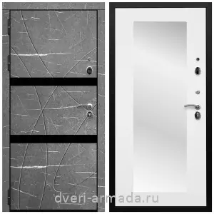 Черные входные двери, Металлическая дверь входная Армада Престиж Черная шагрень МДФ 16 мм Торос графит / МДФ 16 мм ФЛЗ-пастораль, Белый матовый