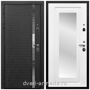 Двери МДФ для квартиры, Дверь входная Армада Престиж Черная шагрень МДФ 16 мм ФЛН - 501/ МДФ 16 мм ФЛЗ-120 Ясень белый