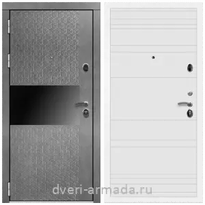 Черные входные двери, Металлическая дверь входная Армада Престиж Белая шагрень МДФ 16 мм Штукатурка графит / ФЛ Дуб кантри белый горизонт