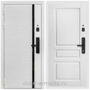 Входные двери Белый ясень, Умная входная смарт-дверь Армада Каскад WHITE Kaadas S500 / МДФ 16 мм ФЛ-243 Ясень белый