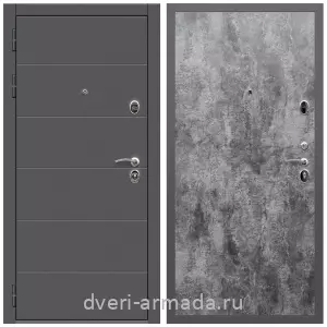 Элитные, Дверь входная Армада Роуд МДФ 10 мм / МДФ 6 мм ПЭ Цемент темный