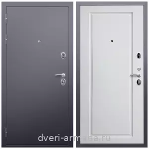 Входные двери 880 мм, Дверь входная Армада Люкс Антик серебро / МДФ 16 мм ФЛ-119 Белый матовый