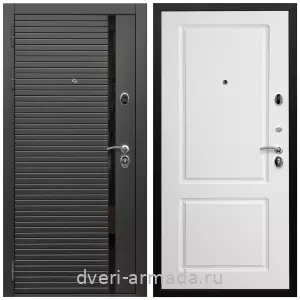 Одностворчатые входные двери, Дверь входная Армада Престиж Черная шагрень МДФ 16 мм ФЛС-550/ МДФ 16 мм ФЛ-117 Белый матовый