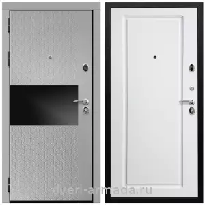 Входные двери лофт, Дверь входная Армада Престиж Черная шагрень МДФ 16 мм Милк рикамо софт / МДФ 16 мм ФЛ-119 Белый матовый