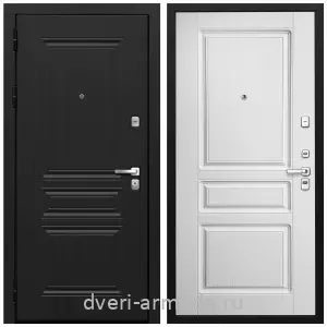 Толстые входные двери, Дверь входная Армада Экстра МДФ 10 мм ФЛ-243 Черная шагрень / МДФ 16 мм ФЛ-243 Ясень белый