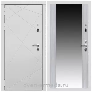 Для застройщика, Дверь входная Армада Тесла МДФ 16 мм / МДФ 16 мм СБ-16 Сандал белый