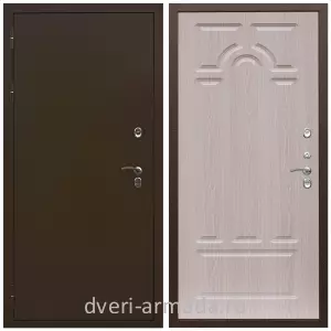 С терморазрывом, Дверь входная стальная уличная в частный дом Армада Термо Молоток коричневый/ ФЛ-58 Дуб белёный