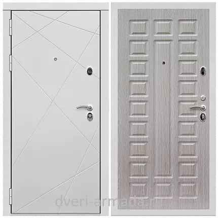 Дверь входная Армада Тесла МДФ 16 мм / МДФ 16 мм ФЛ-183 Сандал белый