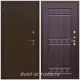 Непромерзающие входные двери, Дверь входная стальная уличная в квартиру Армада Термо Молоток коричневый/ ФЛ-242 Эковенге с панелями МДФ трехконтурная