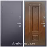 Входные двери Йошкар-Ола, Дверь входная Армада Люкс Антик серебро / ФЛ-2 Морёная береза из металла в кирпичный дом с порошковой окраской