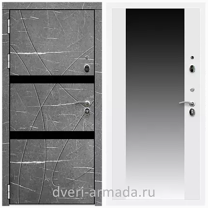Дверь входная Армада Престиж Белая шагрень МДФ 16 мм Торос графит / СБ-16 Белый матовый